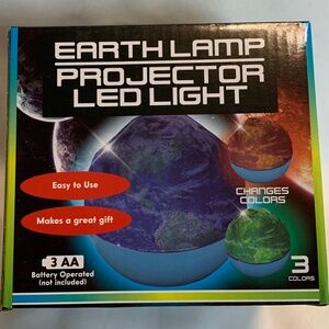 NIB! Earth Lamp Projector LED Color Changing Light!